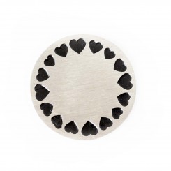 Black Heart Border Plate - Silver Tone